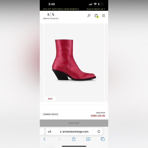 Armani Exchange red western style booties - Picture 9 of 10